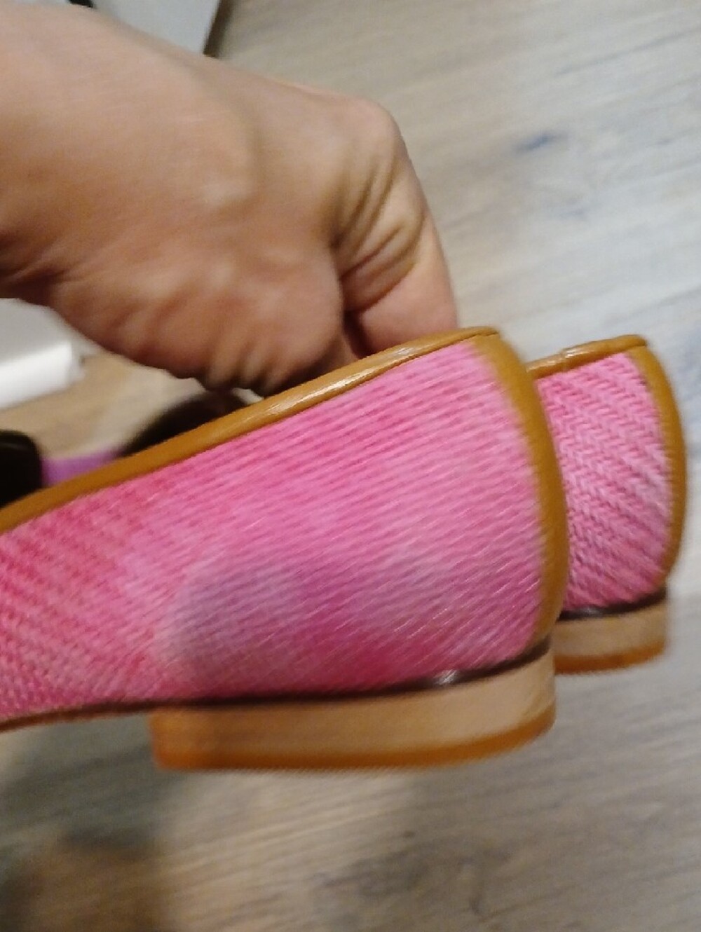 Zalo Coral Pink Woven Slip-On Flats. Made in Spain - Picture 7 of 9